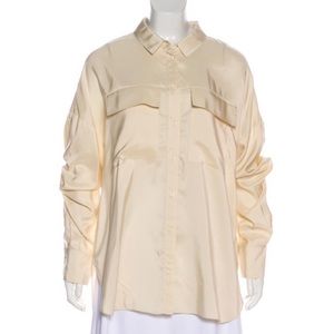 TiBi Designer 100% Silk Button-Up Blouse